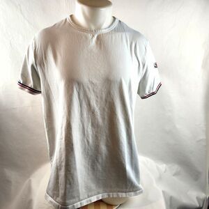 Moncler T Shirt Mens XXL White Slim Fit Designer Luxury Short Sleeve Logo Slim